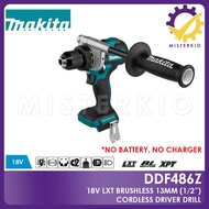 Makita DDF486Z, 18V Cordless Driver Drill 13mm (1/2") Bare-Unit, No Battery, No Charger