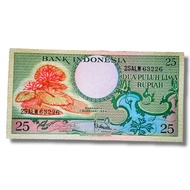 uang kuno asli 25 rupiah tahun 1959