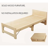 Solid Wood Free Foldable Single Bed Frame 180cm Long