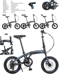 Folding bike 16” hottest 7 speed shimano disc brake