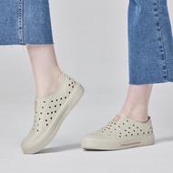 moz瑞典 駝鹿 雙色洞洞餅乾水鞋 (奶油) 舒適厚底-附鞋扣