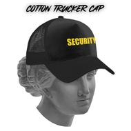 2024 fashion SECURITY Yellow Text Design Print Cotton Trucker Cap
