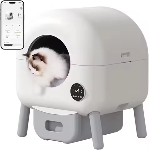 Automatic Litter Box , Extra Large Litter Box Robot with APP Control Weight monitoring