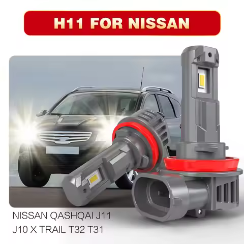 AUHSSAN 2x H8 H9 H11 H16 Car Led Headlight Bulb Canbus 6000K White Fog Diode Lamp For Nissan Qashqai