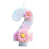 New Double Flower Decorated Numbers 0-9 Birthday Candles, 1st, 2nd, 10th, 11th, 15th, 16th, 18th, 20