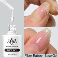 BORN PRETTY 10ml Fiber Rubber Base Gel For Broken Nail Repaired Fiberglass Clear Quick Building Soak