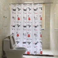Lohas - 防水防霉印花浴簾 180 x180cm(貓星人) (白色)
