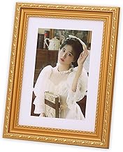 Vintage 7.9x9.8 inch Gold Picture Frame Photo Frame Tabletop with Stand for Wall Collage Decor Table