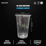 16oz Flat Cup Screen Printing 7 grams - Polycup Brand - Free 4 Sided 1 Color Plastic Cup Sealer / IN