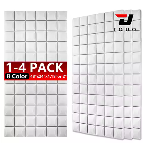 TOUO Foam Acoustic Panels Mushroom Soundproof 1-4Pack 47.2"x23.6" Wall Insulation for Studio and KTV