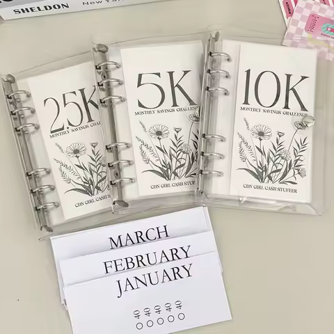 2.5K/5K/10K 12-Month Envelopes Money Saving Challenge Binder, Photo Album Large Capacity, Money Orga