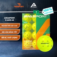 Genuine AMASPORT X-ACE 40 Pickleball - Yellow - Standard Competition Ball - Hard, Round, Durable, St