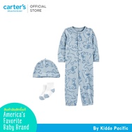 CR JUMPSUIT+HAT+SOCK 3PC BLUE L12 คาร์เตอร์หมีจั๊มสูทเด็ก-หมวก-ถุงเท้า ลายสุนัข