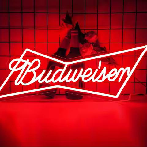 budweiser logo beer bar Neon Signs Bar Neon Beer Light Sign for Wall Decor , for Man Cave Bedroom Sh
