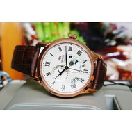 [Original] Orient SAK00001Y0 Sun &amp; Moon Automatic Brown Leather Analog Men's Watch