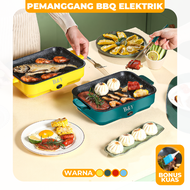 Panggangan BBQ Panci Listrik Multifungsi Panci Panggang Elektrik Grill Persegi Free Kuas