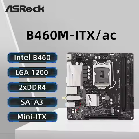 ASRock B460M-ITX/ac Motherboard LGA 1200 Support i9-10900KF i7-10700F i5-10500 i3-10305 CPU 2xDDR4 2