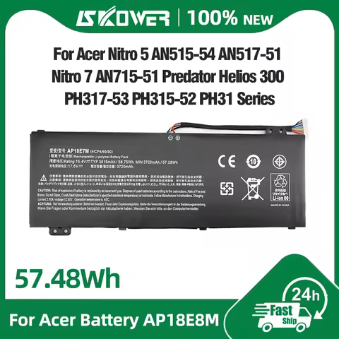 AP18E8M AP18E7M Battery for Acer Aspire A715-74G ConceptD 3/5/7 CN314-72 Nitro 5/7 AN515 AN715 Preda