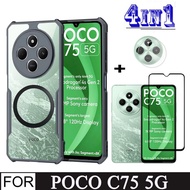 POCO C75 5G Shockproof Phone Case for POCO C75 C65 Ceramic Screen Protector + With Magnetic Wireless