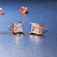 Various Size Crystals Earrings For Women Squares Clear Zircon Stud Earring For Men Male  Earing Jewe