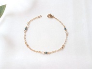 雨林 ‧ 白水晶 捷克珠 黃銅 細手鍊