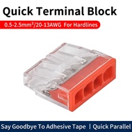 10 PCS Mini Wire Connectors 4 Ports Quick Push-in Terminal Block Compact Conductor Connector For Har