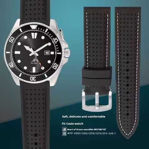 20mm 22mm For Casio mdv-106 107 Mtp-1374 1375 EFR-516 EQB-500 EQB800 seiko silicone Wrist strap Rubb