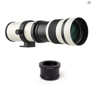 Camera MF Super Telephoto Zoom Lens F/8.3-16 420-800mm T2 Mount with M4/3-mount Adapter Ring 1/4 Thr