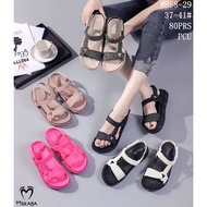 Women's Jelly Mountain Sandals with Triangle Wrinkle Straps Imported Mokaya / Size 37-41 ( 8868-B1/8