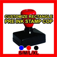 Customize Rectangle cop/ self ink stamp/ pre-ink address cop /flash cop/ company cop/ cop syarikat/ 