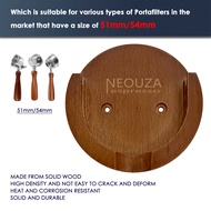 NEOUZA Coffee Portafilter Wall Rack Holder Wooden Espresso Accessories Wall Mount Hanger for 51/54mm
