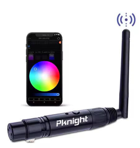 Pknight 2.4G Wireless DMX Controller,Compact Transceiver with Wi-Fi Connectivity, Supports Artnet & 