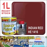 HE 1416 INDIAN RED ( 1L ) EPOXY PAINT ( HEAVY DUTY BRAND ) CAT EPOXY LANTAI / Heavy Duty Protection / CERAMIC TILE CEMEN