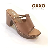 OXXOรองเท้าแฟชั่น รองเท้าแตะเพื่อสุขภาพ ส้นสูง แบบสวมใส่กระชับเก็บรูปเท้า ส้นพียูเย็บเชือกด้วยมือเพิ่มความสวย SK0171