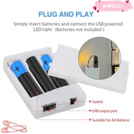 WUPEI47AD USB Battery Pack, Universal Long Lasting Power Supply, Portable AA Battery 5V Output LED L