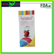 ◳ ◮  ◡ IROPLUS VITAMIN B-COMPLEX + IRON + LYSINE + BUCLIZINE HCI 120ml / 250ml