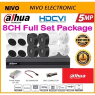 DAHUA 5MP 8-CHANNEL FULL COMPLETE SET Full HD CCTV 8CH DVR + Camera + HARD DISK + Power Supply Packa