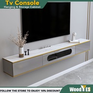 WOODYES Tv Cabinet Tv Console Wall Mount Hanging TV Cabinet Wall Hanging Cabinet Living Room Solid Wood Storage Cabinet Narrow Style