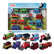 ชุดรถไฟโทมัสอัลลอยด์ ของเล่นเด็กผู้ชาย ของขวัญ 10 ชิ้น รางรถไฟแบบคงที่ รถไฟโลหะ สำหรับเด็กอายุ 3-12