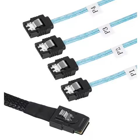 HD Mini SAS 12G SFF-8643 To SATA Cable Adapter Internal SFF-8087 Motherboard Controller To 4 SATA Ha