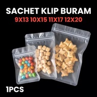 Opaque plastic sachet clip packaging ziplock zipper matte flat pouch plastic sachet packaging