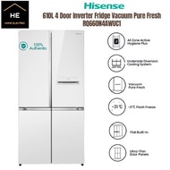 HISENSE 610L 4 DOOR INVERTER REFRIGERATOR FRIDGE VACUUM PURE FRESH - WHITE GLASS RQ660N4AWUC1