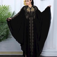 【Best-Selling】 2023 Dresses Abaya For Women Dubai Luxury Black Chiffon Boubou Dress Caftan Wedding P