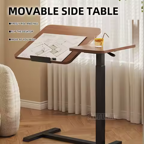 Mobile Sit Stand Desk, Adjustable Computer Table with Wheels and Dual Boards for Work, Study