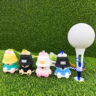 4pcs Bucket Bear Golf Tee Tee Anti-Lost Cartoon Golf Tee Soft Rubber Headball T