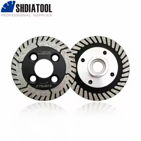 SHDIATOOL 2Pcs Dia 75mm/3" M14 or 5/8-11 Flange Diamond Cutting Grinding Disc Dual Saw Blade For Gra