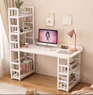 書桌書架一體枱(長100/120/140/160cm)-桌子家用臥室辦公桌小戶型學生寫字學習桌臺式電腦桌 (U4557)