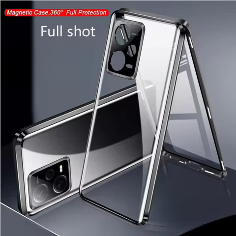 360° Double Sided Glass Magnetic Phone Case For vivo Y28 Y28S Y28E Y78 Y200 Pro Y300 Plus Y36 5G 4G 
