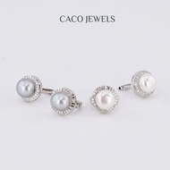 CACO 3A Premium Freshwater Pearl Earrings 925 Sterling Silver "Evelyn" (1 Pair)
