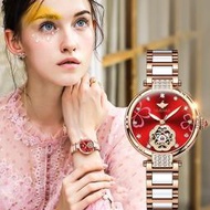 瑞士名牌歐米手錶女士自動機械錶女錶防水陶瓷時尚潮流輕奢手錶茄